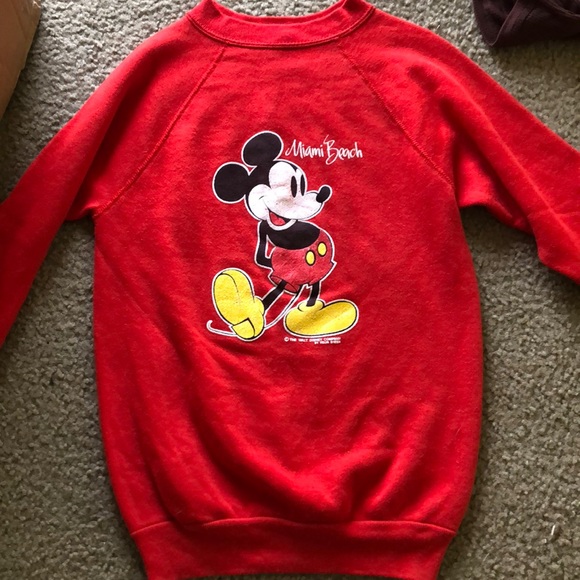 Vintage Mickey Mouse style sweatshirt red xs - Picture 1 of 3